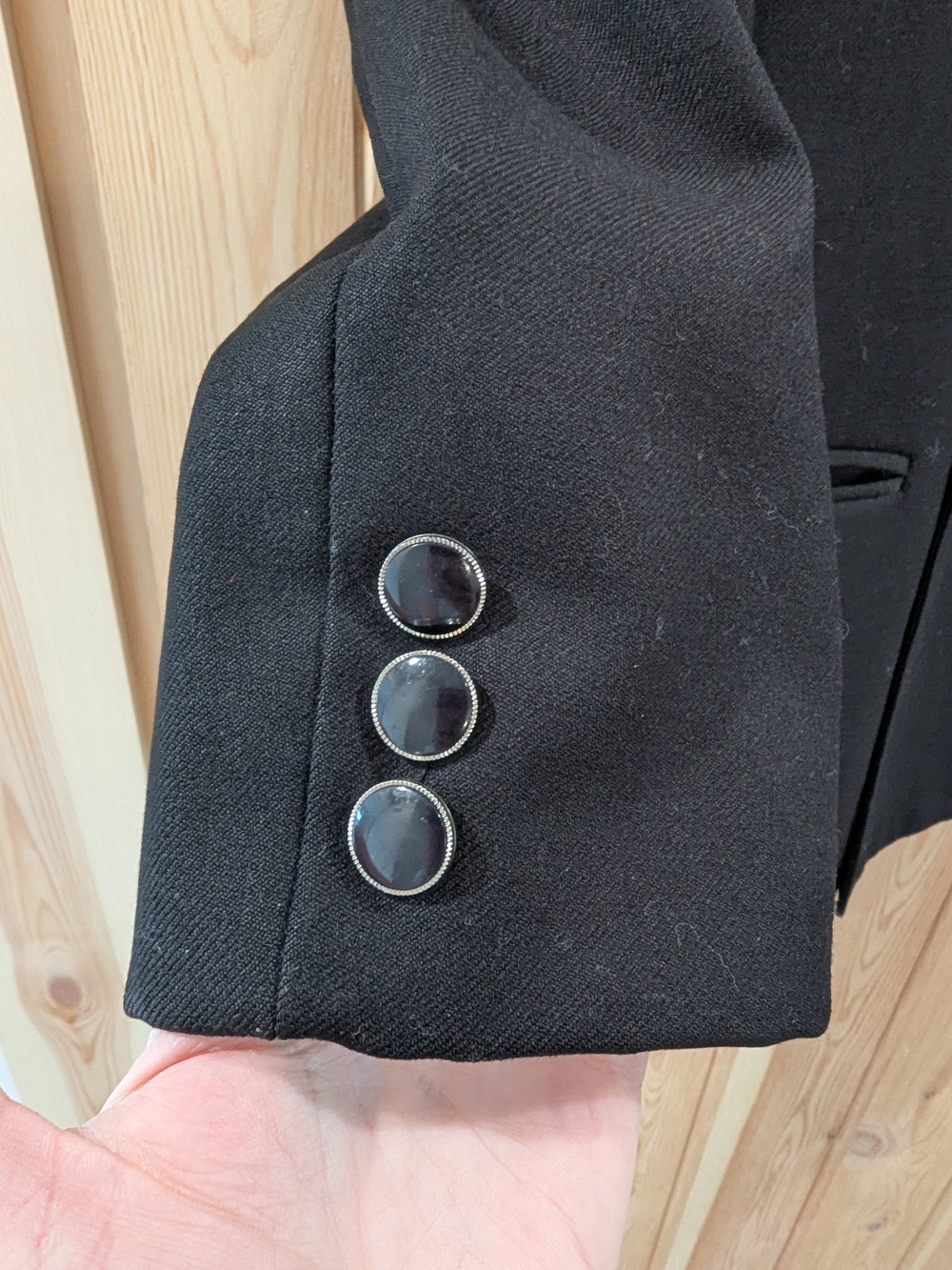 Petites by Demaro 100% Wool Black Double Breasted Blazer - Picture 6 of 10